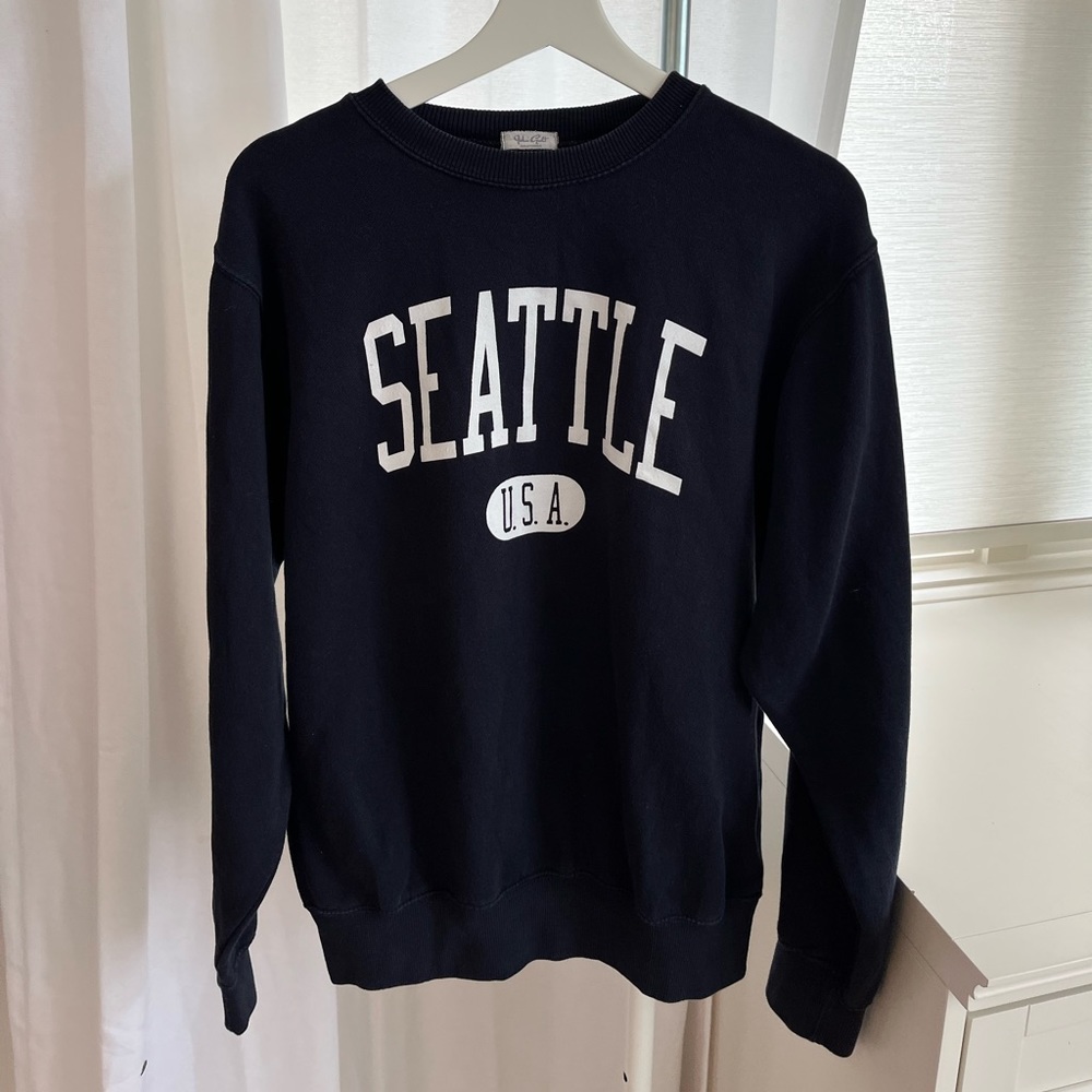 Brandy Melville seattle navy crewneck sweatshirt